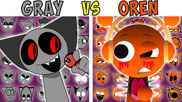 ALL GRAY VS OREN TEST | FNF Character Test | Gameplay VS Playground