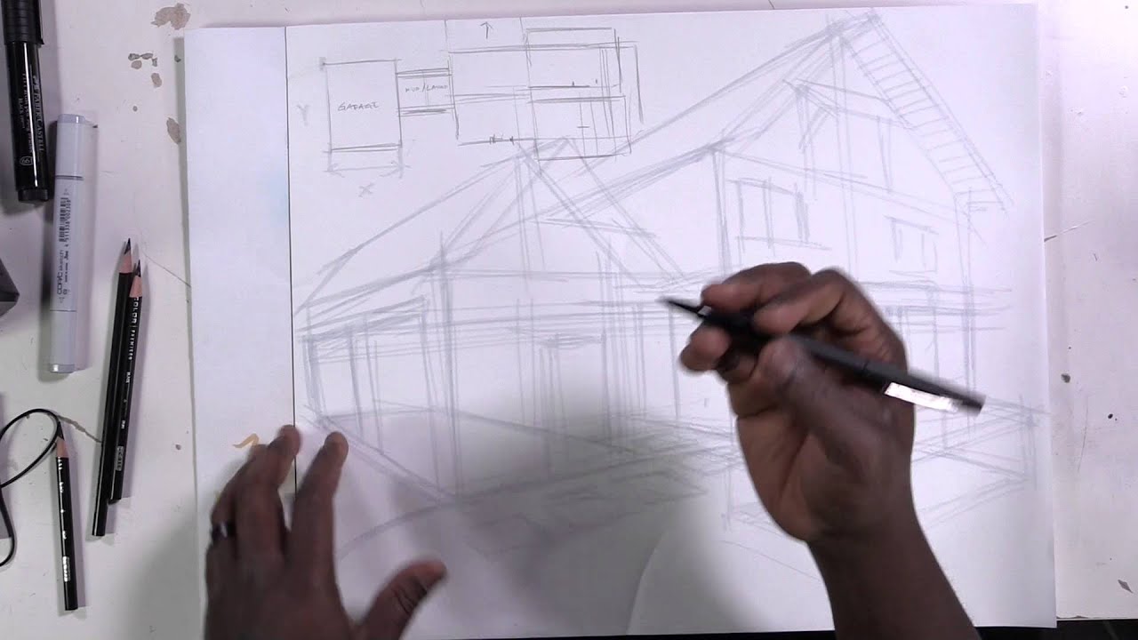 How to draw a house - YouTube