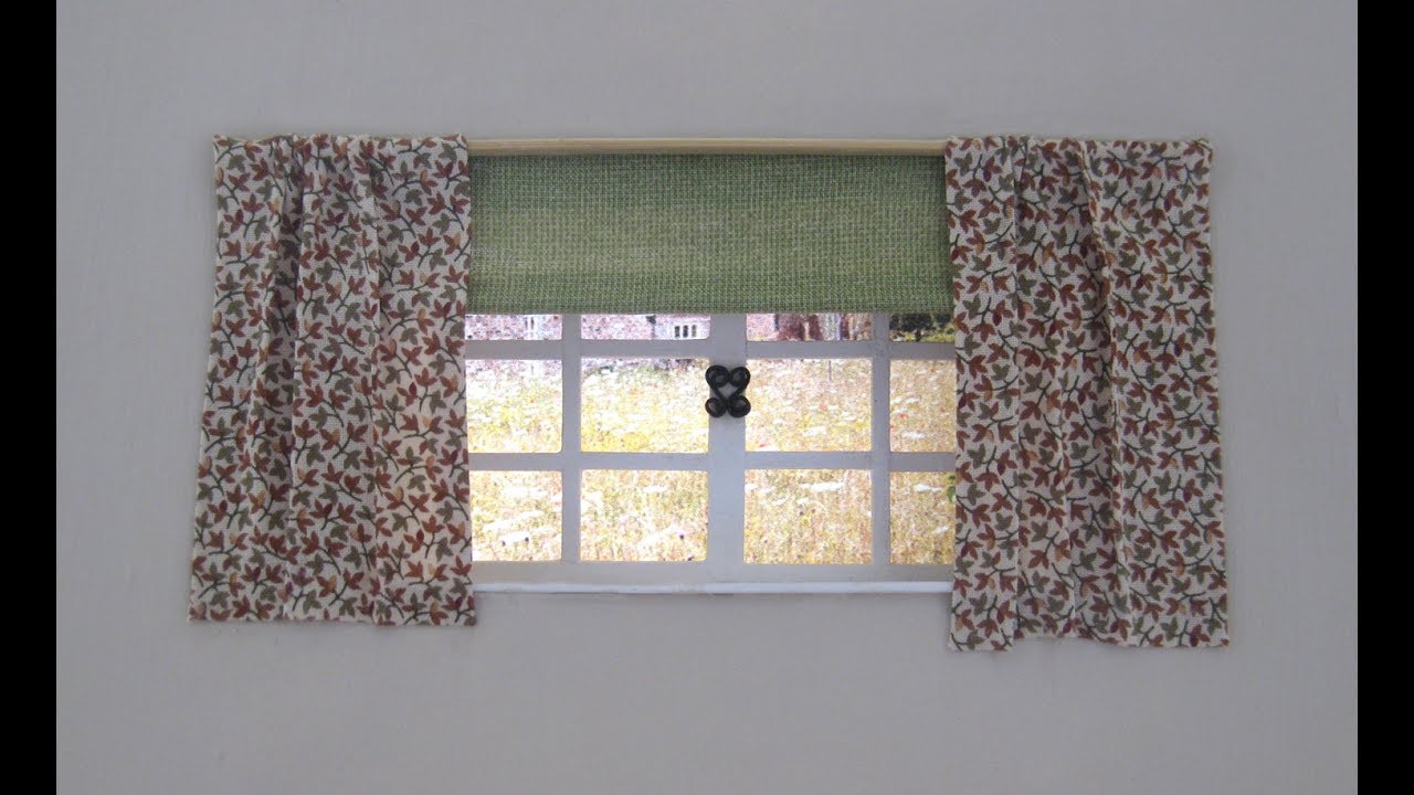 WHITE WITH MULTI COLOUR DOTS CURTAINS FOR 1:12TH  SCALE DOLLS HOUSE 