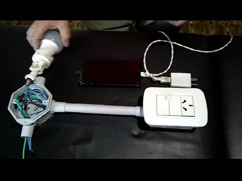 Como conectar enchufe y tecla para foco: Electricidad domiciliaria básica
