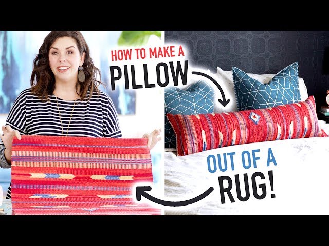 How To Make A Pillow From A Rug - A Heart Filled Home
