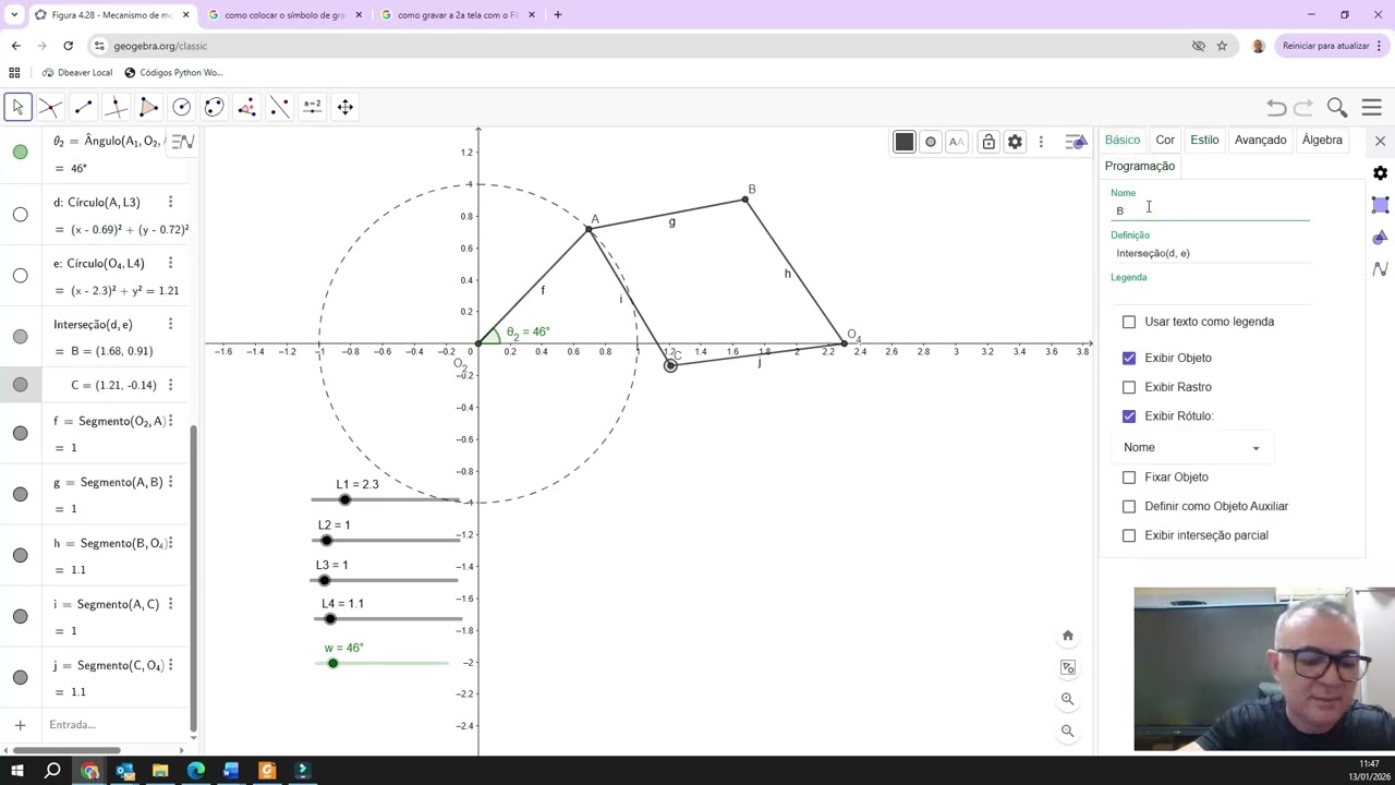 Mecanismos e GeoGebra   1