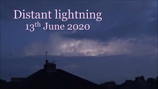 Distant thunderstorm over Liverpool, UK, seen from Manchester - 13 June 2020