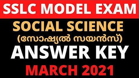 SSLC Model Exam Answer Key | Social Science | March 3 2021 Model exam answer key