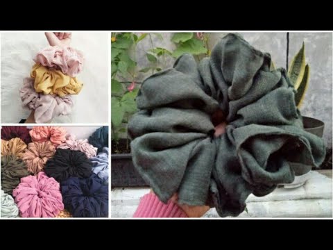  Cara  Membuat  Ikat  Rambut  dari Kain Perca Scrunchie 