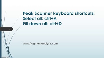 PS02: Peak Scanner Tutorial: keyboard shortcuts