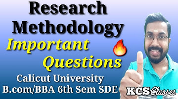 Research Methodology|Important Questions|Calicut University Bcom/BBA 6th Semester SDE