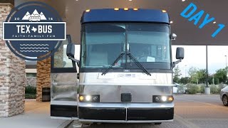 Houston to Dallas/Fort Worth in a Private Coach | Family Trip Day 1 | TexBus Conversion