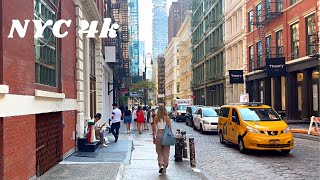 New York Street Walk 4k - Walking 5th Ave To Soho and Greenwich Village - Summer Tour in Manhattan