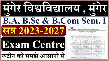 B.A, B.Sc & B.Com Semester 1 Session 2023-27 Exam Centre