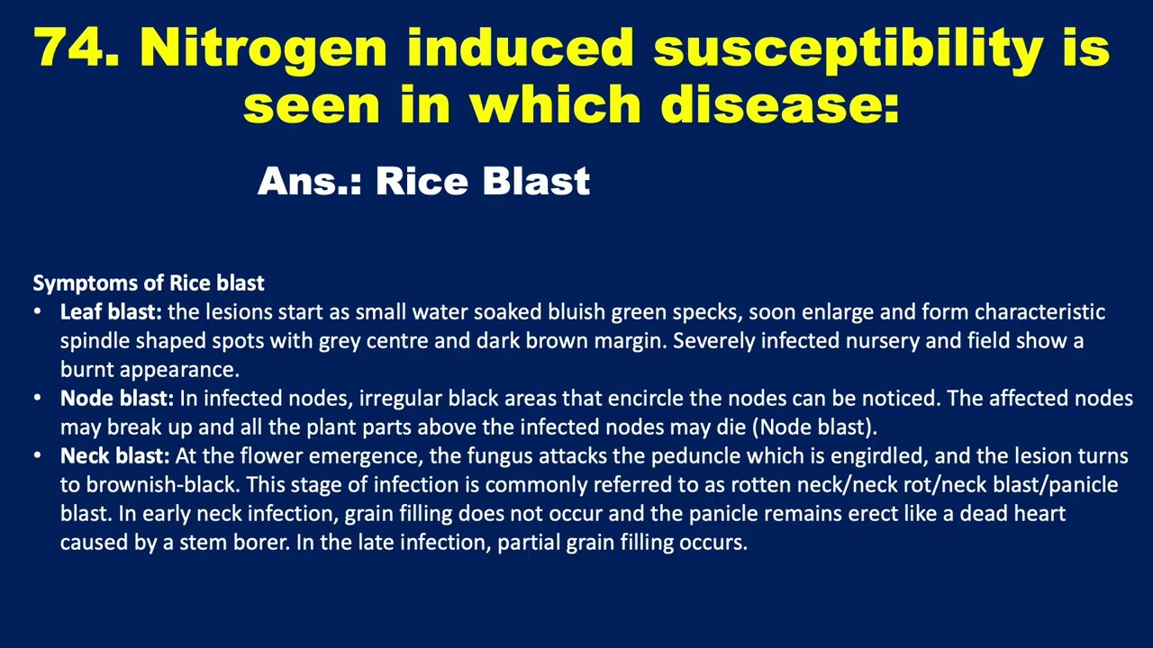 ASRB NET, Prelims & STO 2021 Plant Pathology
