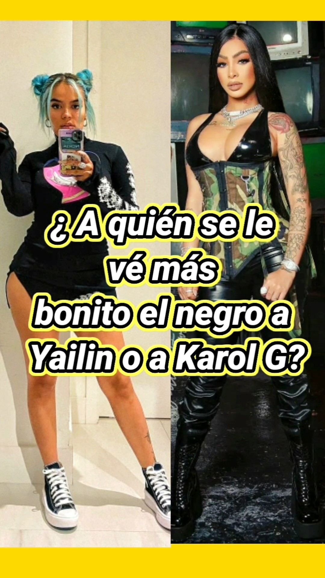 Yailin y Karol G de negro. #bichota #karolg #Yailin