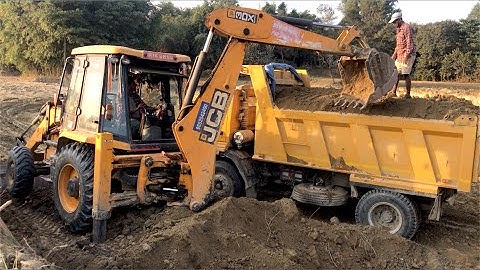 JCB Vs Tripper Video ! JCB Backhoe 3DX Machine Loading A Soil In Tripper Dump