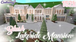 Bloxburg | Aesthetic Blush Lakeside Mansion | no large plot 152k