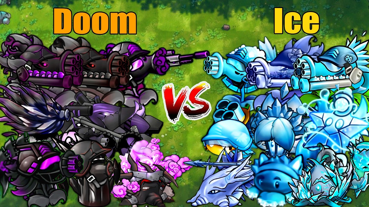 PVZ 1 Fusion 3.4 Challenge!! Team Doom VS Team Ice VS 300 Zombie Random - Who Will Win?