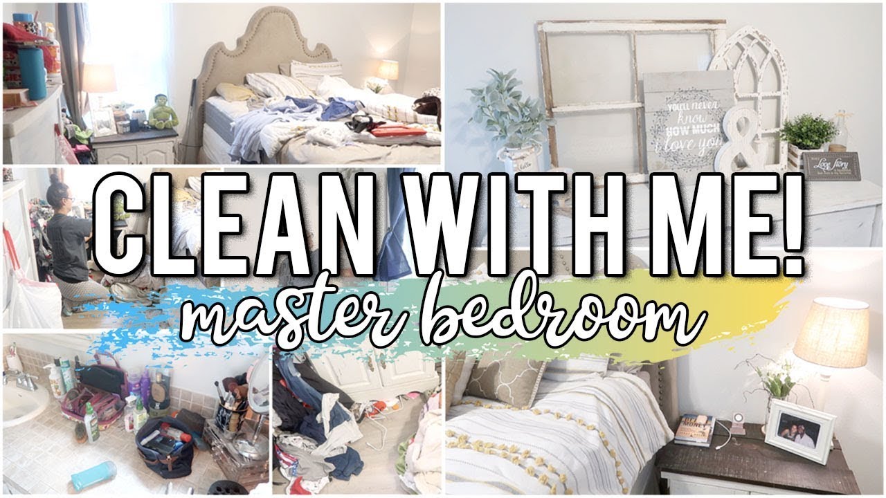SUPER MOTIVATING MASTER BEDROOM & BATHROOM CLEAN WITH ME | SPEED ...