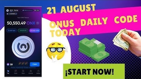 Onus Daily Code 21 /22 August | Daily Code Onus Tap Tap | Onus Tap Tap Airdrop