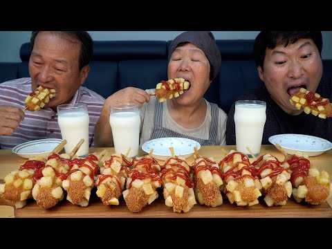 🥔직접 키운 감자 캐서 만든 감자 핫도그! (🥔Potato Corn Dog) 요리&먹방!! - Mukbang eating show