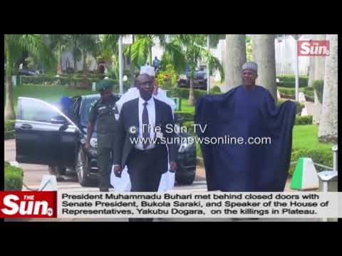 President Buhari's closed door meeting with Dogara and Saraki👆🏾