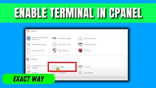 How to enable terminal in cpanel (2025)