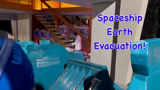 Evacuating from the TOP of Spaceship Earth at EPCOT with the lights on!