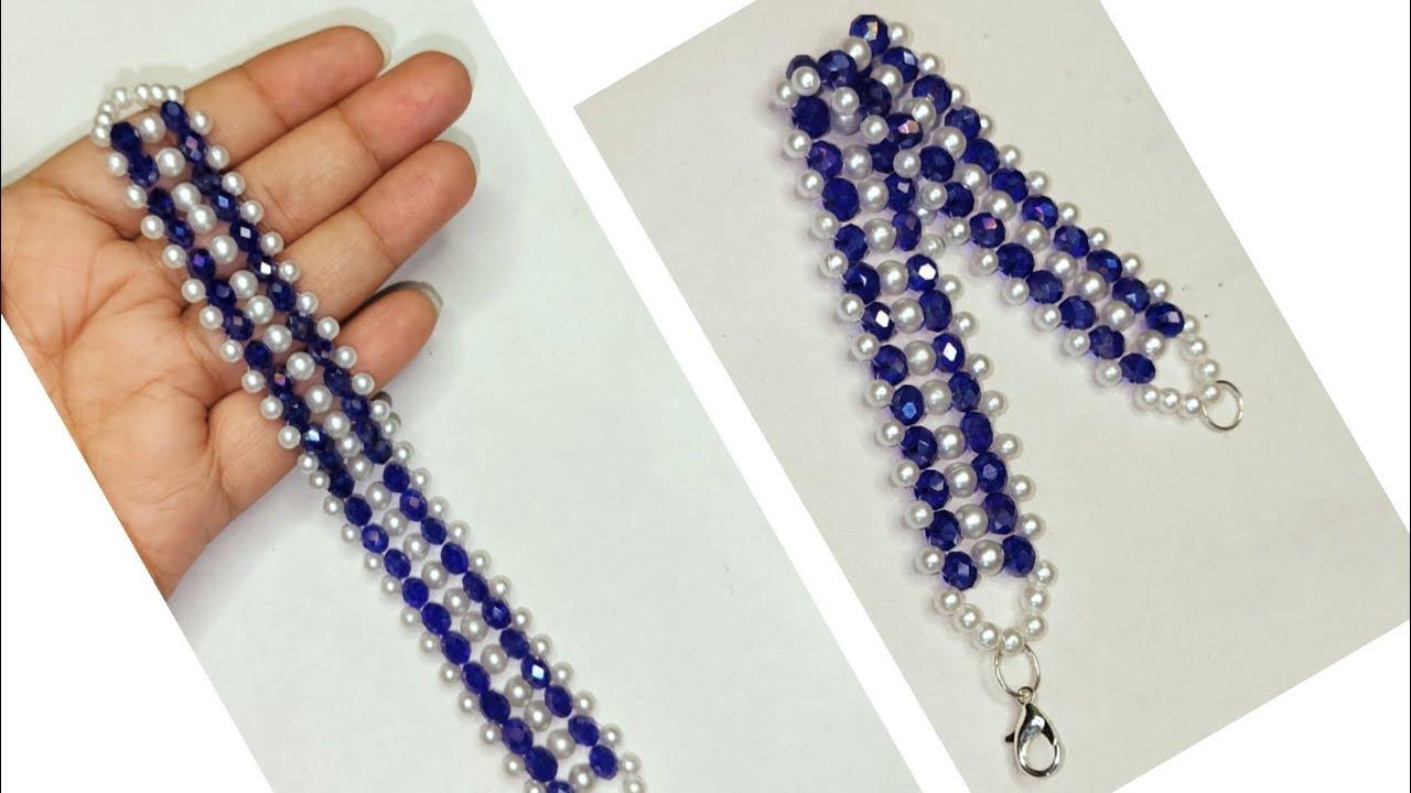 Diy Pearl Bracelet For Beginners 👍 Beaded Bracelet Easy Tutorial 🥰 ...
