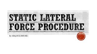STATIC LATERAL FORCE PROCEDURE PART 2/4