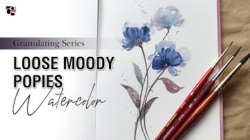 5 Minute Easy Watercolor Poppies Watercolour - For Watercolor Beginners
