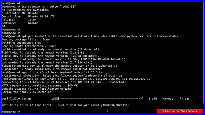 How To install Curl From Source On Ubuntu 18.04 LTS Bionic Beaver