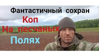 коп в красногорском районе,песчаные поля,замечательный сохран монет!!!