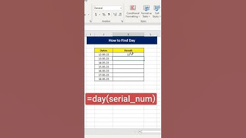 How to find Day😮 #msexcel #excel #shortsvideo #shorts #day #computer #eca #tricks #shortsfeed