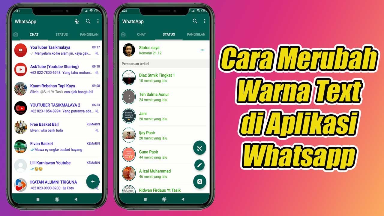 Cara Merubah  Warna  Text  di Aplikasi Whatsapp  YouTube