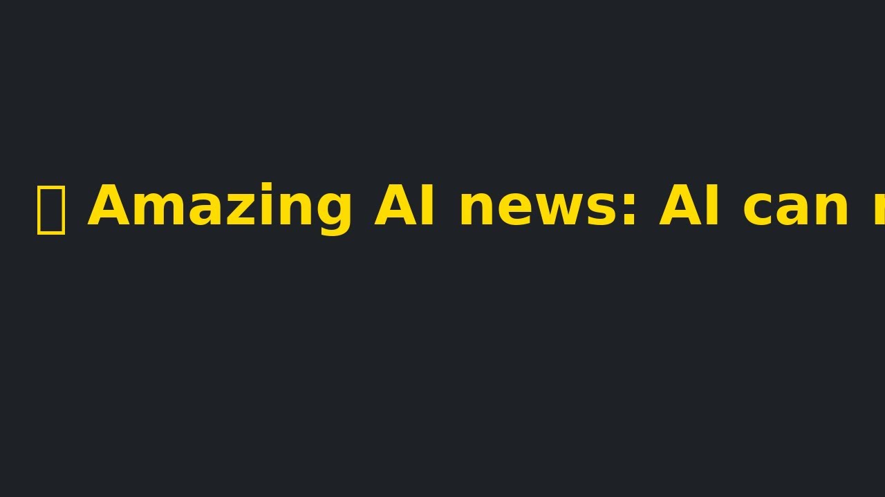 Amazing AI news: AI can now compose music like a human.