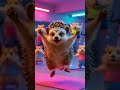 80s Aerobics with Hedgehogs & Hamsters 🦔💪Tiny Workout Parody#HedgehogFitness#80sAerobics #shortvideo