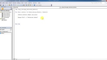 Excel VBA; Loop through selected sheets only