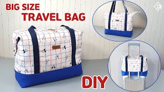 DIY BIG SIZE TRAVEL BAG / How to make a travel luggage/ sewing