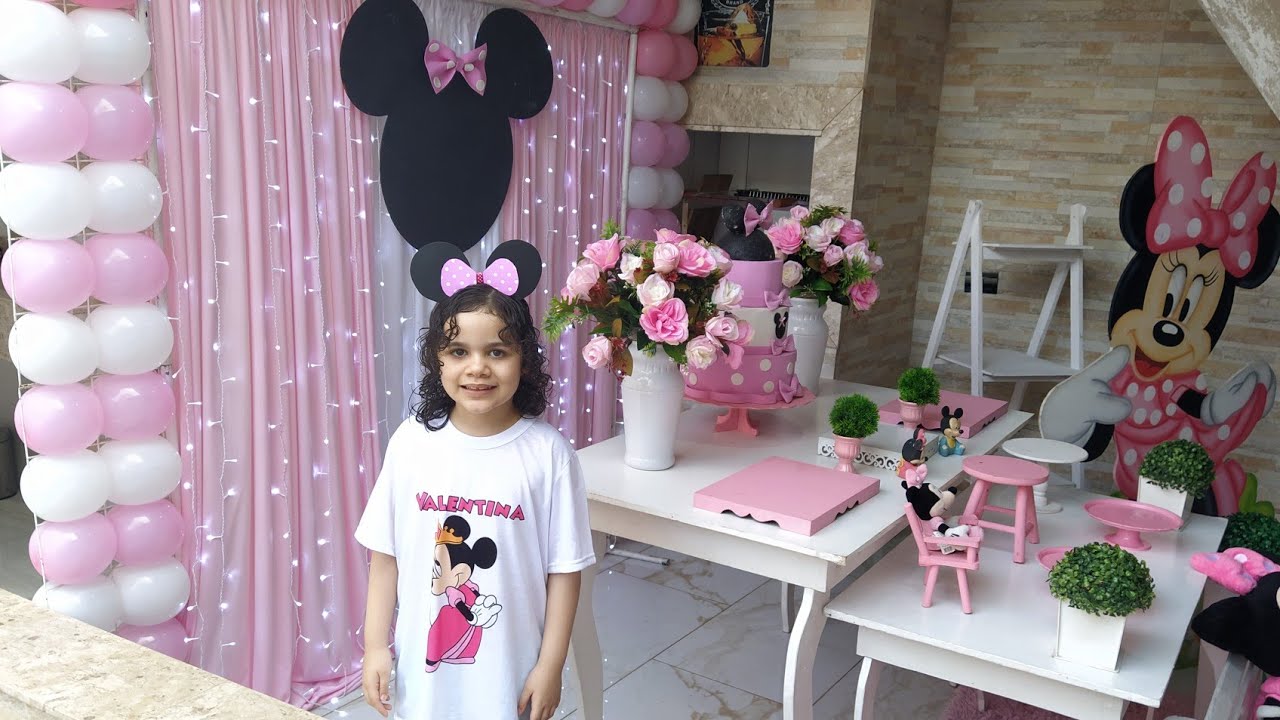Decoração feminina tema Minnie Rosa. Parte 1 - YouTube