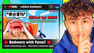 He Ragequit After I Streamsniped Him In Roblox Bedwars