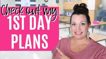 First Day of School Lesson Plans