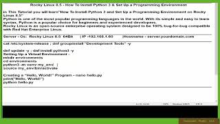 Rocky Linux 8.5 - How To Install Python 3 And  Set Up a Programming Environment
