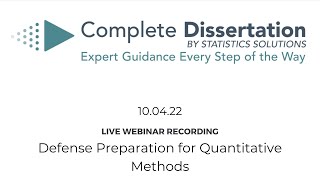 Defense Preparation for Quantitative Methods