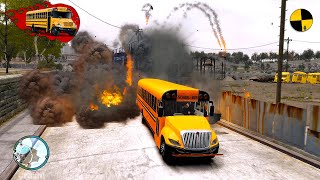 GTA 4 Crazy School Bus Crashes Ep.3