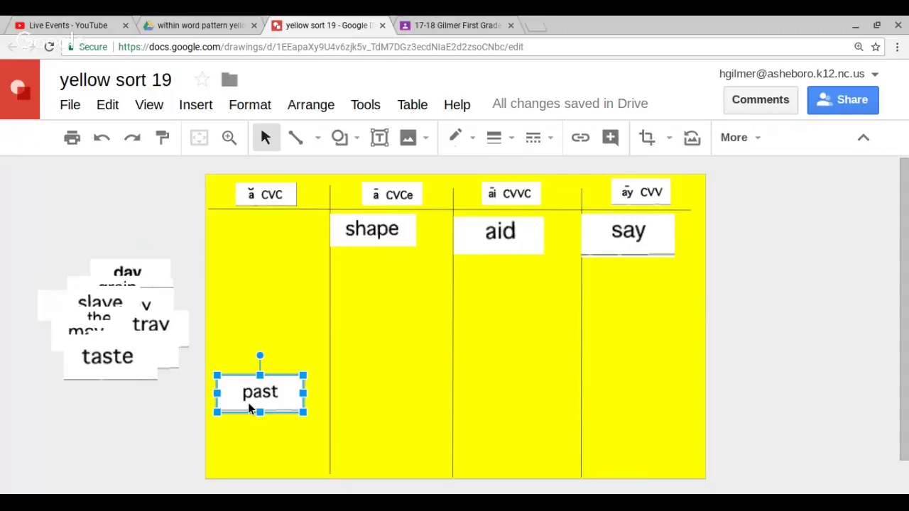 Words their way within word patterns sort 19 - YouTube
