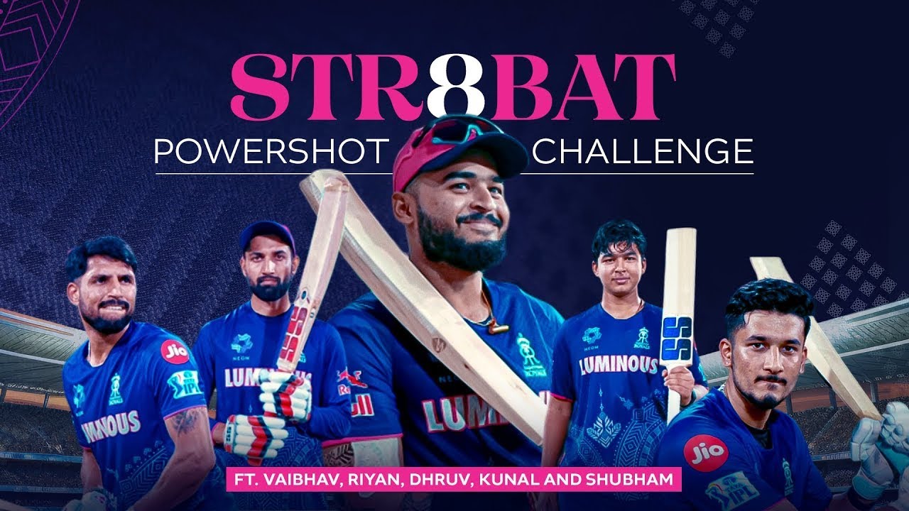 Str8bat Powershot Challenge ft. Vaibhav, Riyan, Dhruv, Kunal, and Shubham | Rajasthan Royals