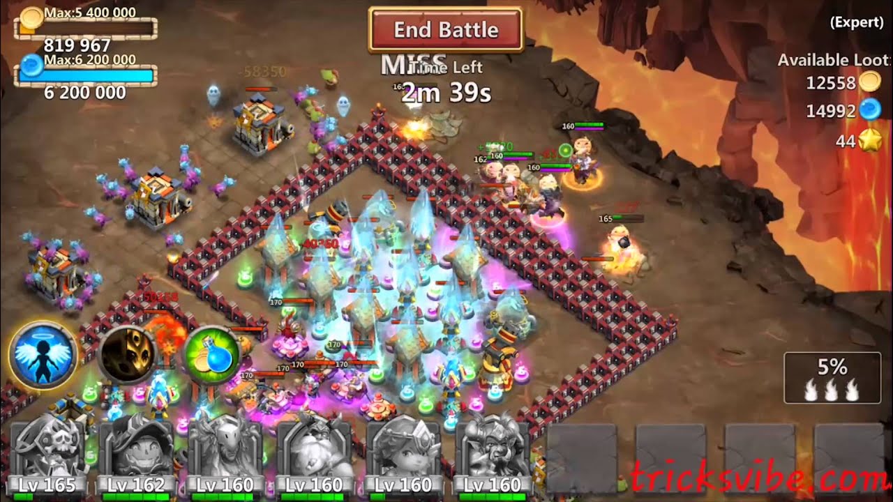 Castle Clash Expert Dungeon 7-5 without mino,vlad,santa,sm(f2p heroes only)