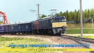 【HO(16番)ゲージ鉄道模型】EF64 1000&14系客車列車（臨時急行イメージ）