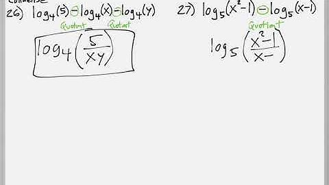 Math 119 : 10.4 #26, #27 (Intermediate Algebra Tutorial : Properties Of Logarithms)