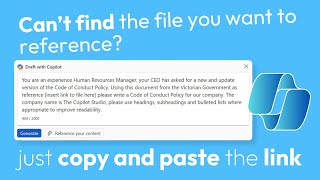 Copilot - Copy and Paste a document link as reference