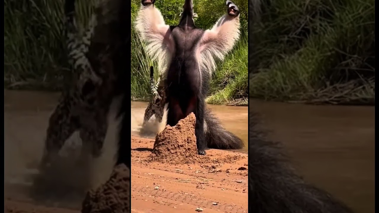 Giant Anteater vs Jaguar — Defensive Clash on a Pantanal Riverbank