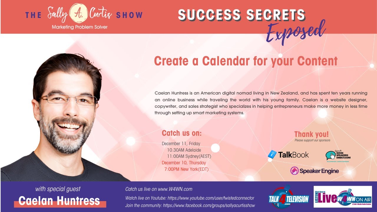 Success Secrets Exposed Create a Calendar for Your Content YouTube